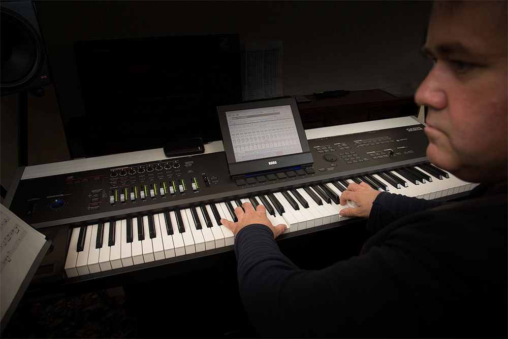 Oleanna - Composer Kevin Nolan in his studio